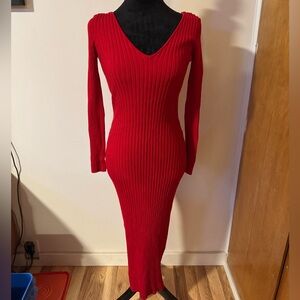 Hera Collection Red Knit Sweater Dress